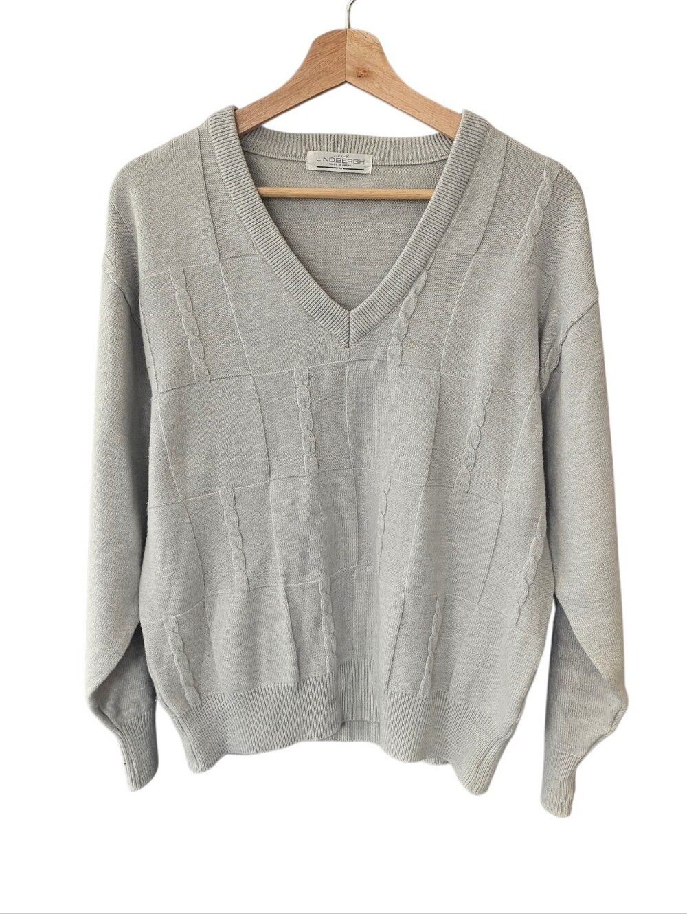 Vintage Lindbergh V Neck Wool Blend Sweater Japanese Preppy Size M